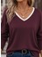 Kadın Uzun Kollu V Yakalı Viskon Iki Iplik Bluz 2