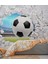 3 Boyutlu Futbol Topları Desenli Isı ve Ses Yalıtımlı Sağlıklı Tekstil Duvar Kağıdı 1