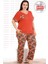 Lady Büyük Beden Viskon Kumaş Kısa Kollu Pijama Takımı 1