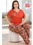 Lady Büyük Beden Viskon Kumaş Kısa Kollu Pijama Takımı 2