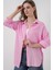 Kadın Oversize Viskon Gömlek 3785 - Pembe 1
