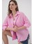 Kadın Oversize Viskon Gömlek 3785 - Pembe 3