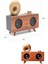 Bluetooth Nostalji Speaker Radyo Gramofon Ahşap Renk Vintage 5