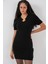 Kadın Kolye Detaylı Triko Elbise 15989 - Siyah 1
