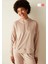 Bej Kapüşonlu Yumuşak Dokulu Kadife Eşofman Takımı 2