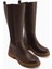 Britta Hakiki Deri Kahve Lastikli Kadın Çizme 4