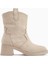 Anica Bej Süet Nakışlı Kadın Bot 1