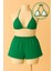 Venüsshopping- Kadın Yeşil Şortlu Belden ve Boyundan Bağlamalı Bikini Takımı 2