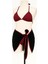 Venüsshopping- Kadın Bordo Siyah Pareolu Yandan ve Boyundan Bağlamalı 3'lü Bikini Takımı 2