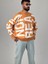 Bold Print Oversize Turuncu Erkek Sweat COC1020 1