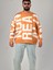 Bold Print Oversize Turuncu Erkek Sweat COC1020 2