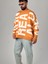 Bold Print Oversize Turuncu Erkek Sweat COC1020 3