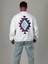 Etnik Desenli Tasarım Erkek Beyaz Sweatshirt COC1030 2