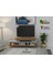 Asima Tv Ünitesi | Beyaz- Çam | Tamamı Mdf | Ahşap Ayak | 150 cm 2