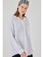 Kadın Tek Cepli Oversize Müslin Gömlek 20353 - Beyaz 4