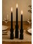 3’lü El Boyaması Siyah Ahşap Şamdan Seti – Siyah Mumlar Dahildir 3
