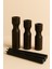 3’lü El Boyaması Siyah Ahşap Şamdan Seti – Siyah Mumlar Dahildir 4
