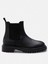 Siyah Hakiki Yumuşak Deri Chelsea Lastikli Kadın Bot 2