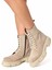 Bej Fermuarlı Bağcıklı Hakiki Süet Deri Kadın Bot 1