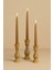 3’lü El Boyaması Doğal Ahşap Şamdan Mumluk Seti – Mumlar Dahildir 3