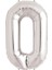 0 Rakam Folyo Balon Gümüş 40 Inç (5047) 1