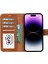 Apple iPhone 15 Plus Uyumlu Deri Cüzdanlı Kılıf Mwwn G19 Taba 2