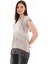 Viskon Kumaş Taş Rengi Yazlık Püskül Detaylı Kadın Bluz 4