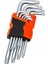YK-008 9 Parça Yıldız Tork Alyan Anahtarı 120 mm Allen Set 1410 2