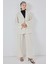 Kadın Keten Kimono Ikili Takım 6727 - Ekru 4