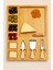 Bambu 4’lü Set – 3 Bıçak + 7 Bölmeli Servis Sunum Tahtası Peynir ve Kahvaltı Tahtası M-3072 3