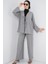 Kadın Keten Kimono Ikili Takım 6727 - Gri 1