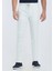 Ekru Çizgili Dokuma Jogging Fit Casual Keten Karışımlı Pantolon 2