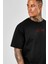 Unisex Baskılı Oversize T-Shirt - Siyah 3