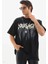Unisex Oversize Kolye Dahil T-Shirt - Siyah 4