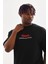 Unisex Baskılı Oversize T-Shirt - Siyah 1