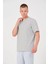 Unisex Düz Biskilet Yaka Oversize T-Shirt - Gri 1