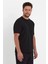 Unisex Düz Biskilet Yaka Oversize T-Shirt - Siyah 2