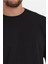 Unisex Düz Biskilet Yaka Oversize T-Shirt - Siyah 3