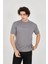 Unisex Jakar Kumaş Slim Fit T-Shirt - Boyalı Gri 1