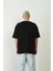 Unisex Baskılı Bisiklet Yaka Oversize T-Shirt - Siyah 2