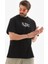 Unisex Bisiklet Yaka Baskılı Oversize T-Shirt - Siyah 2