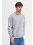 Oversize Bisiklet Yaka Şardonlu Erkek Sweatshirt 3 Iplik Pamuklu Gri - 2xl 2