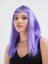 Lila Renk Uzun Düz Parti Peruğu 1