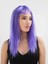 Lila Renk Uzun Düz Parti Peruğu 3