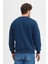 Oversize Bisiklet Yaka Şardonlu Erkek Sweatshirt 3 Iplik Pamuklu Indigo - 2xl 6