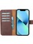 Apple iPhone 12 Pro Max Uyumlu Deri Cüzdanlı Kılıf Antik Kahve 4