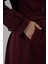 Kadın Kuşaklı Kaşe Kaban 9161 - Bordo 5