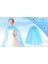 Karlar Ülkesi Elsa Frozen Mavi Pelerin – 80 cm Kar Desenli Çocuk Pelerini ( Taç Hariç ) 4