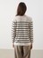 Yeni Sezon Bisiklet Yaka Çizgili Kadın Triko Kazak 4