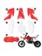 CRF50 Plastik Kiti Çukur Bisiklet Parçaları Fairings Crf 50 Xr 50 Ssr 110 107 125 MX650 MX500 Piranha Baja Kırmızı+Beyaz (Yurt Dışından) 4